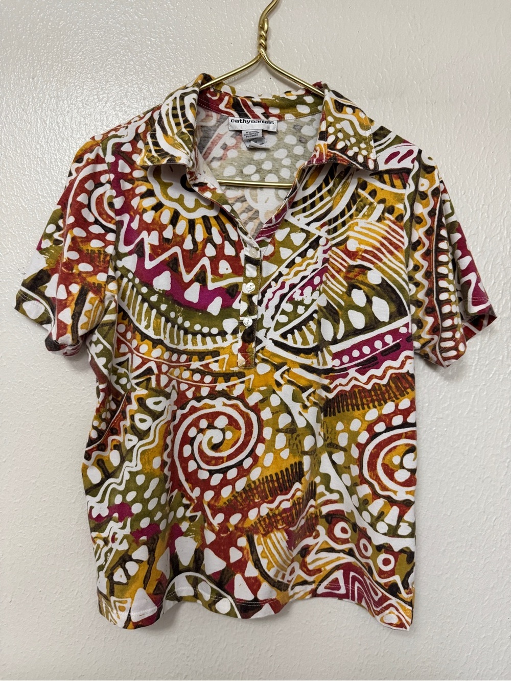 Cathy Daniels Women’s Short-Sleeve Patterned Polo